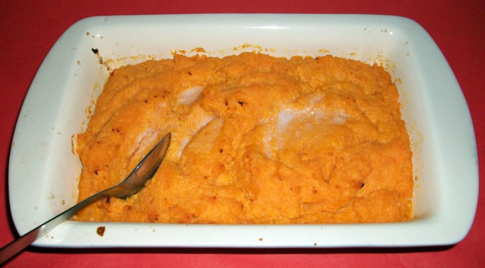 More sweet spuds from Amanda, this time mashed and buttered with a liberal throw in of orange zest. Perfect alone, great alongside the partridge and everything else. Bloody lovely. Did I mention that I love sweet potatoes?