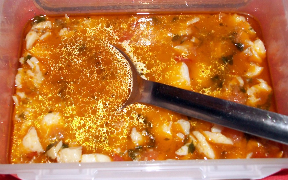 A fish stew from Tom which I think was a catalan recipe though I might have just made that up. Hake substituted with haddock but to recipe otherwise and it was very nice, though could have maybe used some potatoes to beef it up a bit. Tasty though.