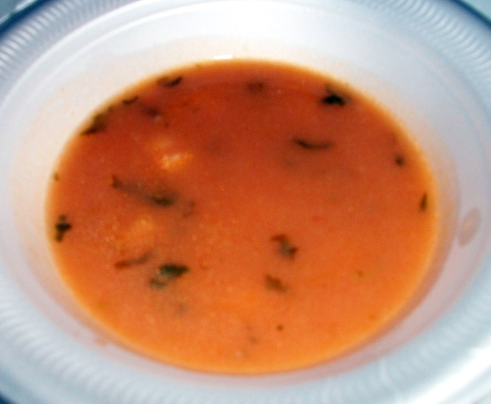 One of the few not Italian dishes of the night- a hot chilli and prawn soup and BOY did it pack in the spice. Stuart had us all in clear sinused heaven with this one, really tasty and Thai in origin.  Worth looking up to recreate. 