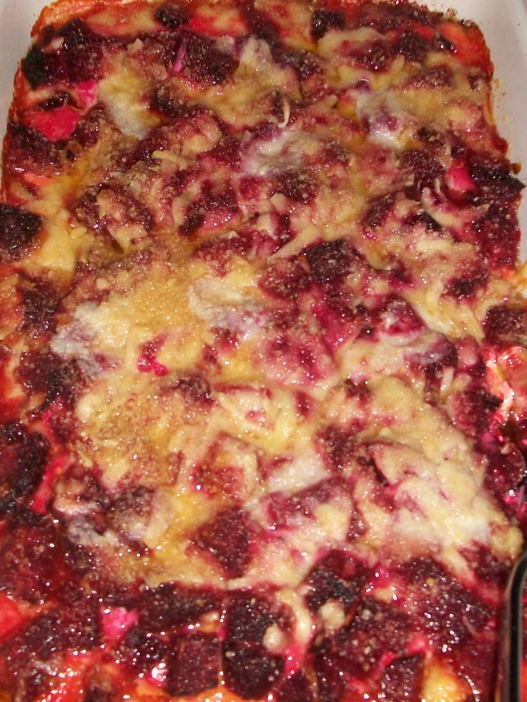 Beetroor gratin: it's bright pink and baked with extra mature cheddar and parmesan. I love you Sheena. This was my favourite of the night. 