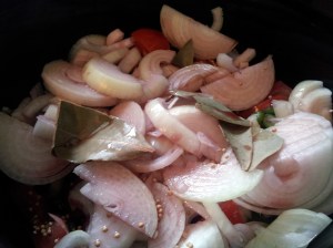 Keep your onions thinly sliced for better slow cook results.