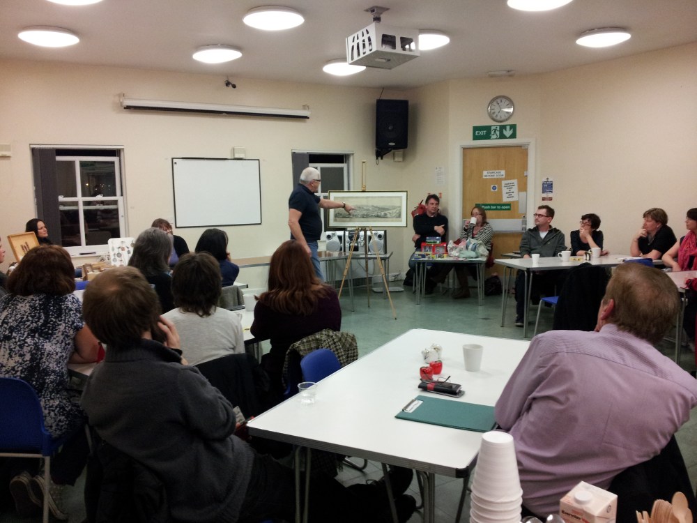 Eventual winners GO4 make their pitch for funds to aid restoration of an old barge on the Hythe. A practical project for young people for eventual community use on completion.